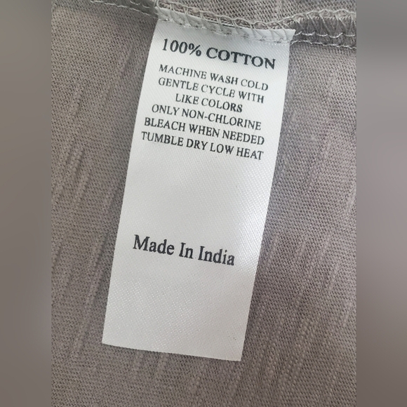 Mia Long Sleeve V-Neck Grey Cotton T-Shirt - Picture 8 of 8